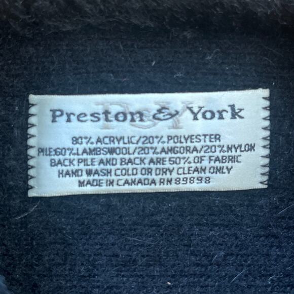 Vintage Preston & York Faux Fur Collar Scarf Pull-Thru Warm Neck Wrap Black Chic - Picture 2 of 4